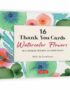 16 Watercolor Flowers Thank You Cards